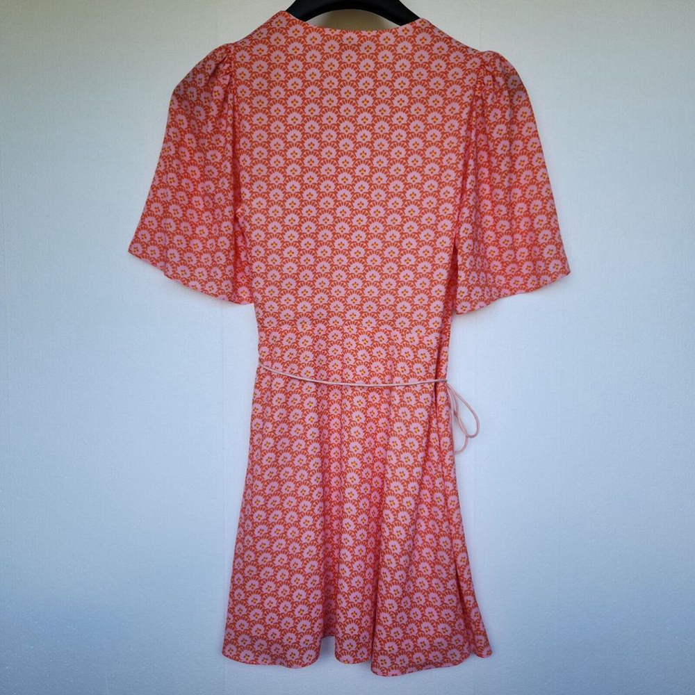 Alice + Olivia Sandra Floral Wrap Mini Dress Stamp English Rose 4 Beachwear - Picture 3 of 10